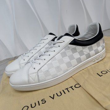 Luxembourg Damier Black Monogram Sneakers White Leather