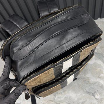 Graham Signature Varsity Stripe рюкзак різнокольоровий шкіряний Coach фото