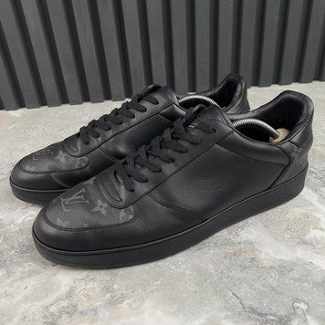 Rivoli Sneakers Black Leather Monogram Eclipse