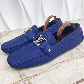 Monte Carlo Moccasins Blue Grain Leather