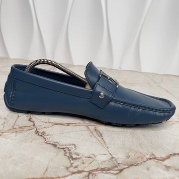 Monte Carlo Moccasins Blue Leather