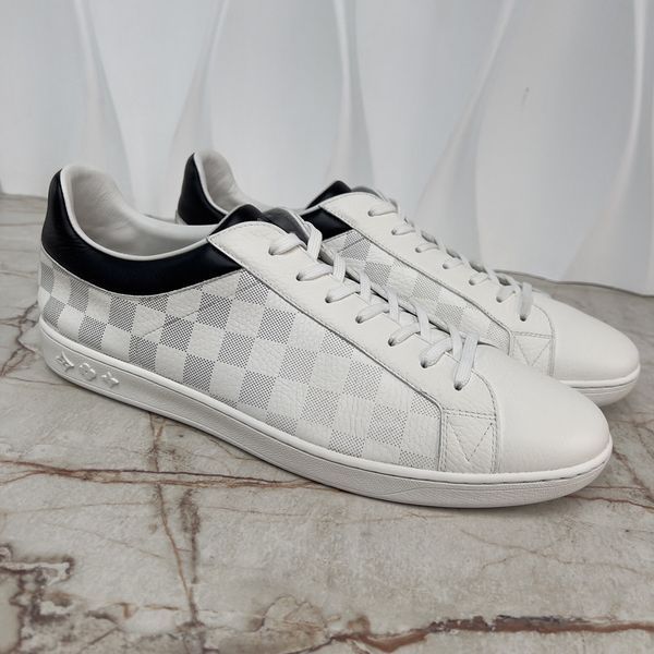 Luxembourg Damier Black Monogram Sneakers White Leather