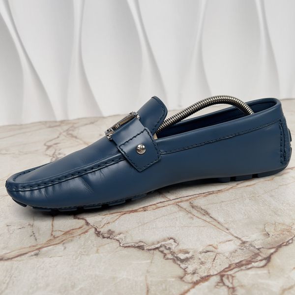Monte Carlo Moccasins Blue Leather
