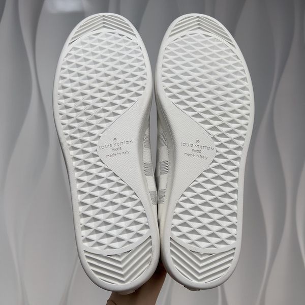 Luxembourg Damier Black Monogram Sneakers White Leather
