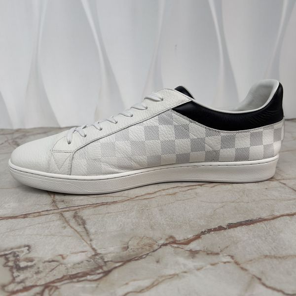 Luxembourg Damier Black Monogram Sneakers White Leather