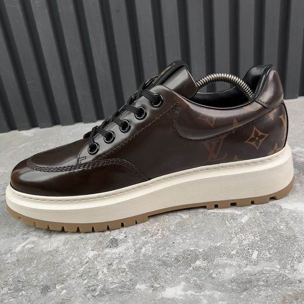 LV x NBA Abbesses Derby Sneakers Monogram Brown Patent Leather