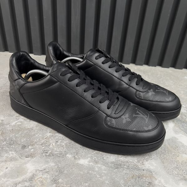 Rivoli Sneakers Black Leather Monogram Eclipse