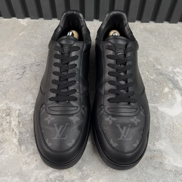 Rivoli Sneakers Black Leather Monogram Eclipse