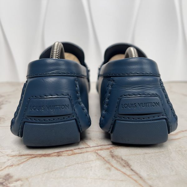 Monte Carlo Moccasins Blue Leather