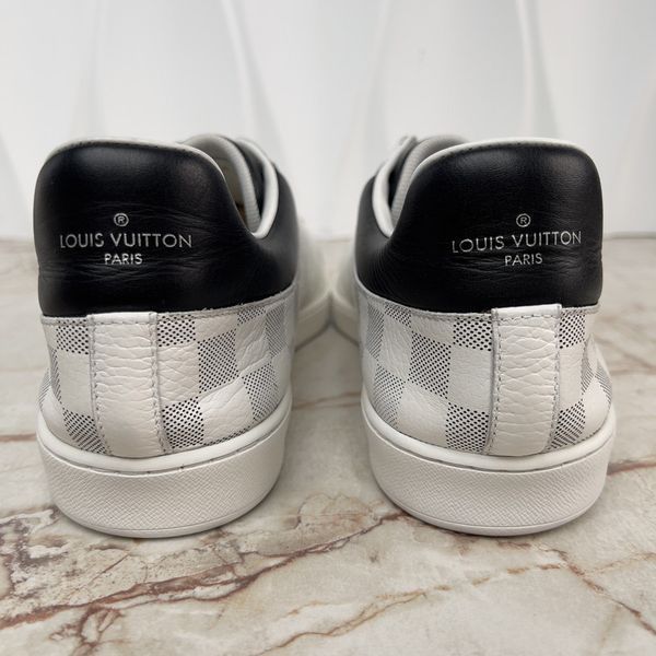Luxembourg Damier Black Monogram Sneakers White Leather