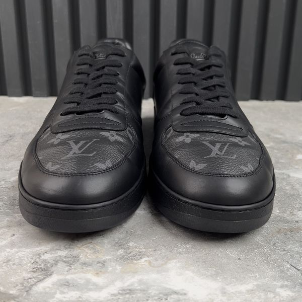 Rivoli Sneakers Black Leather Monogram Eclipse