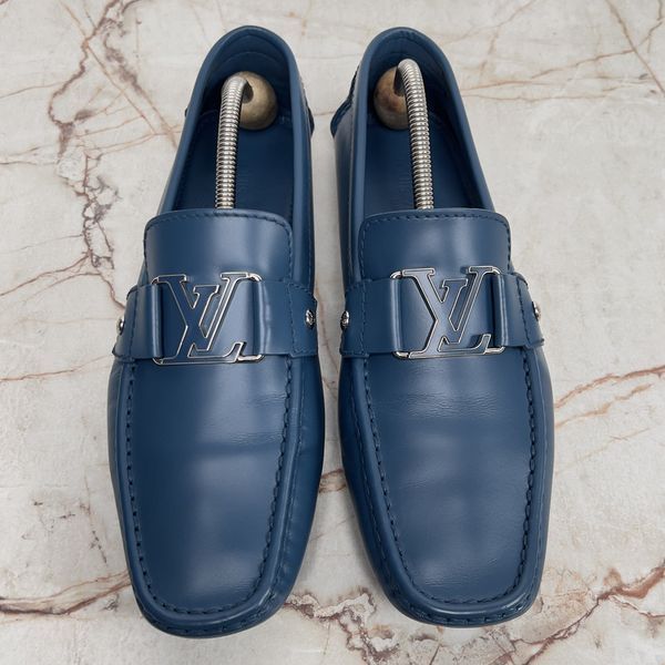 Monte Carlo Moccasins Blue Leather