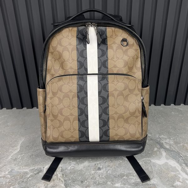 Coach Graham Backpack Signature Varsity Stripe Multicolor Canvas