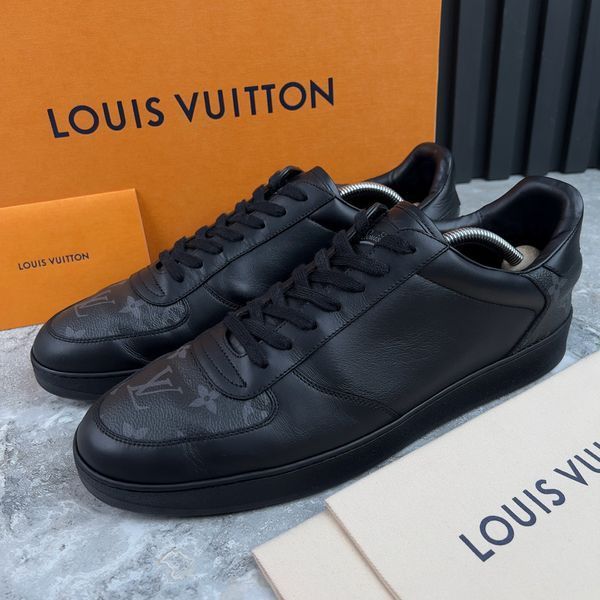 Rivoli Sneakers Black Leather Monogram Eclipse