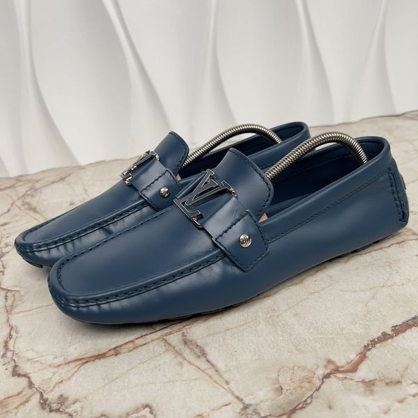 Monte Carlo Moccasins Blue Leather