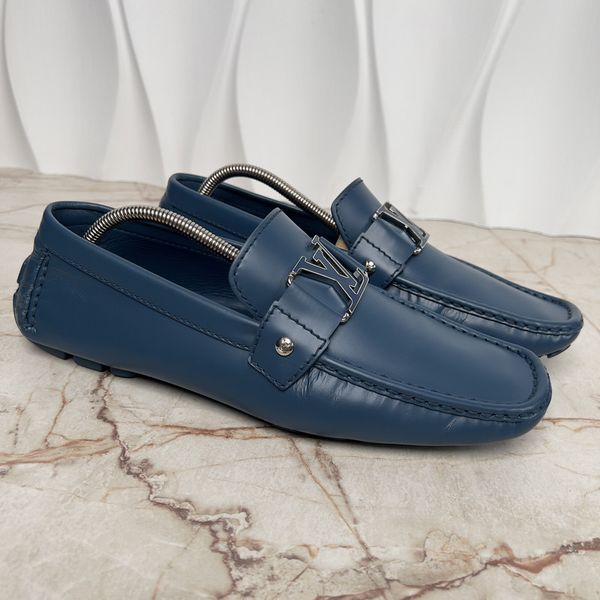 Monte Carlo Moccasins Blue Leather