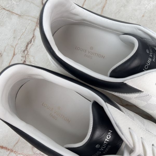 Luxembourg Damier Black Monogram Sneakers White Leather