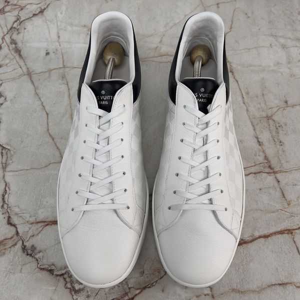 Luxembourg Damier Black Monogram Sneakers White Leather