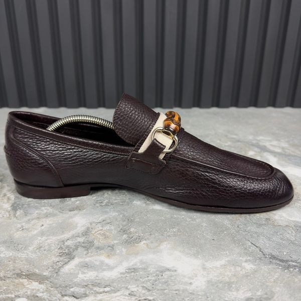 Loafers Brown Grained Leather