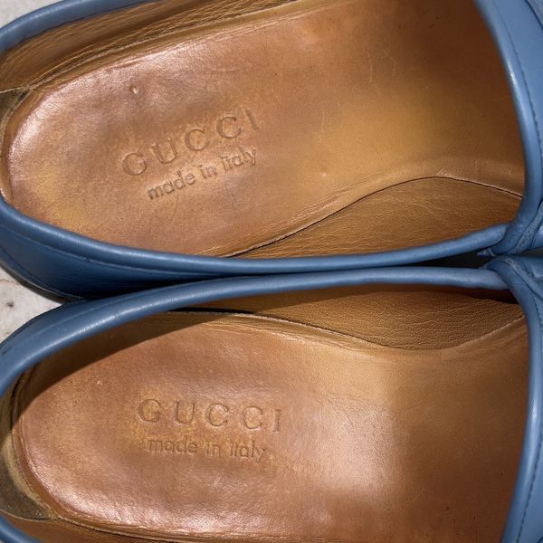 Gucci 1953 Web Horsebit лофери сині шкіряні 3390 фото