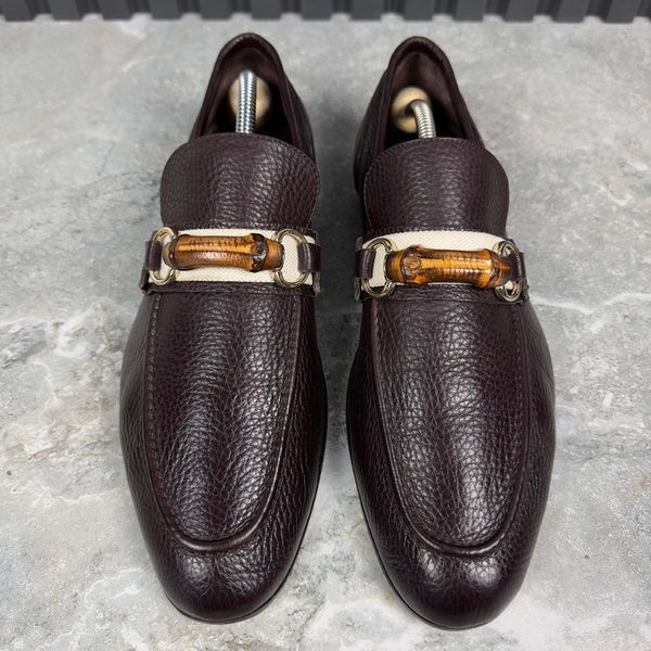 Loafers Brown Grained Leather