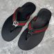 Web Interlocking GG Thong Sandals Black Leather