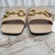 Horsebit Logo Sandal Flat Beige Leather