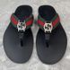 Web Interlocking GG Thong Sandals Black Leather
