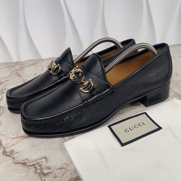 Interlocking GG Loafers Black Leather