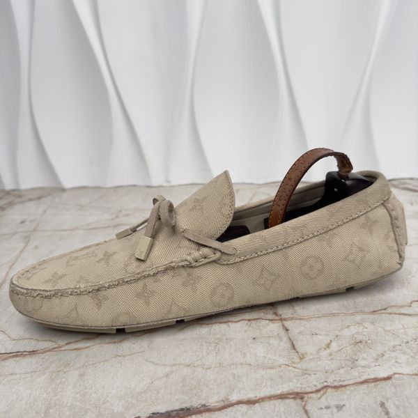 LV Driver Moccasins Monogram Beige Fabric