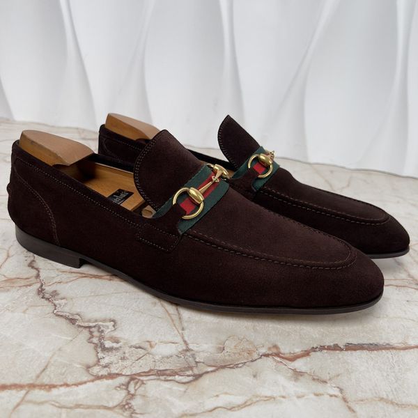 Jordaan Horsebit Web Loafers Brown Suede
