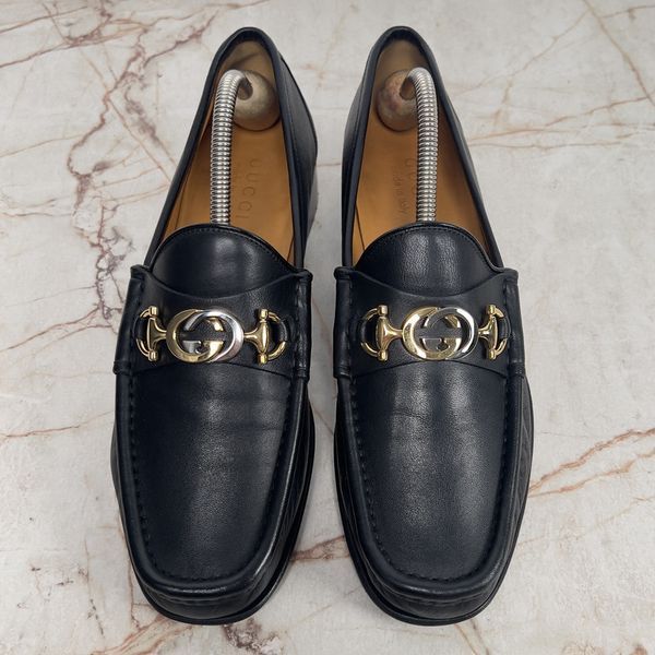 Interlocking GG Loafers Black Leather