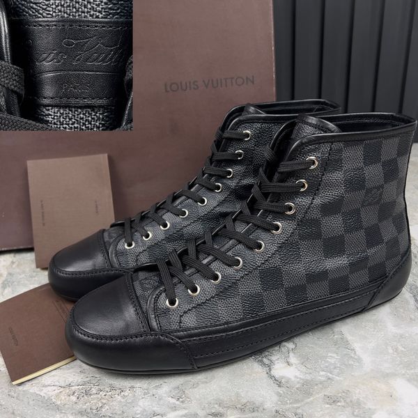 Brooklyn Damier високі кросівки кеди чорні шкіряні 3142 фото