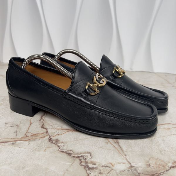 Interlocking GG Loafers Black Leather