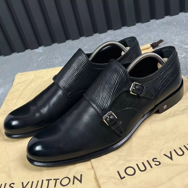 Greenwich Buckle Monk Epi Black Leather