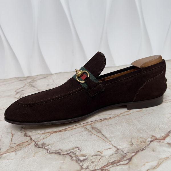 Jordaan Horsebit Web Loafers Brown Suede