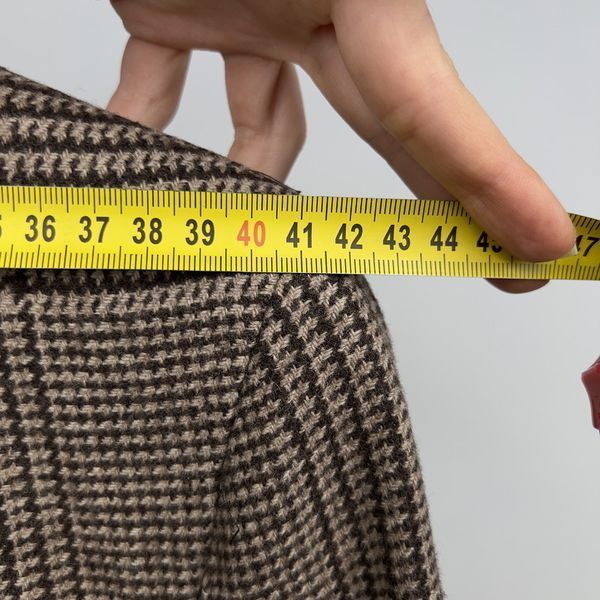 Coat Prince of Wales Brown Beige Check Wool Cashmere Blend