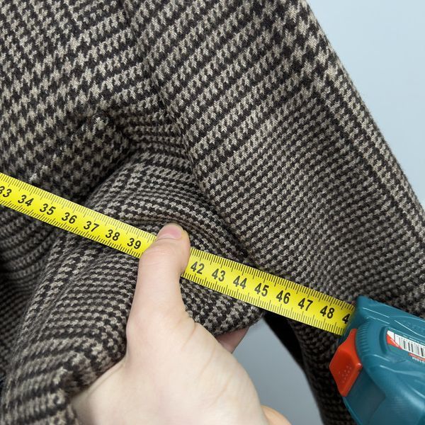 Coat Prince of Wales Brown Beige Check Wool Cashmere Blend