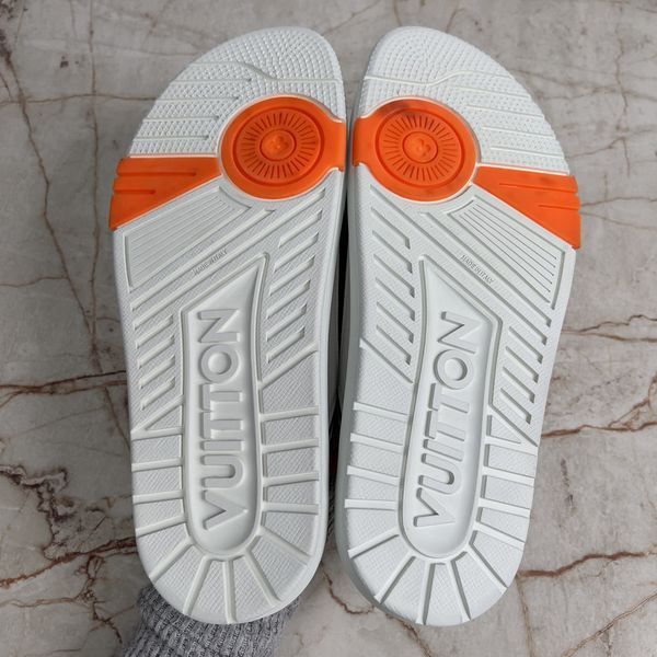 LV Trainer Line Sandals Silver Leather