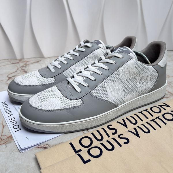 Rivoli Maxi Damier кросівки сірі з білим шкіряні 3447 фото