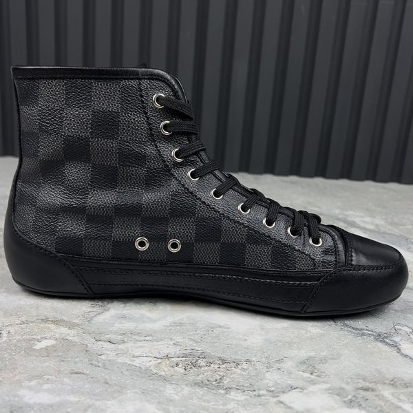 Brooklyn Damier високі кросівки кеди чорні шкіряні 3142 фото