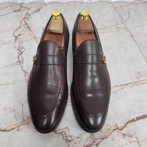 Interlocking GG Loafers Brown Leather