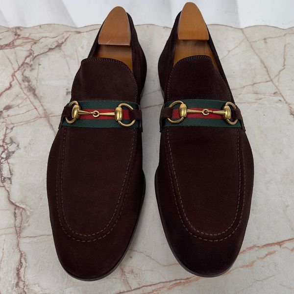 Jordaan Horsebit Web Loafers Brown Suede