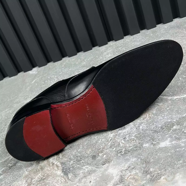 Greenwich Buckle Monk Epi Black Leather