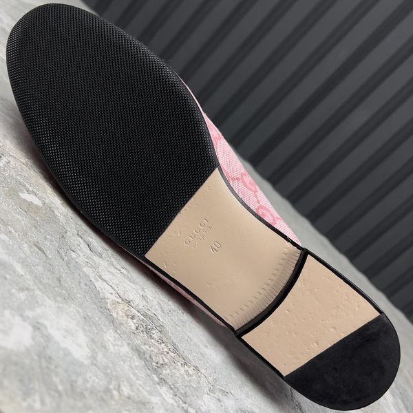 Princetown Horsebit Monogram Mule Pink Canvas