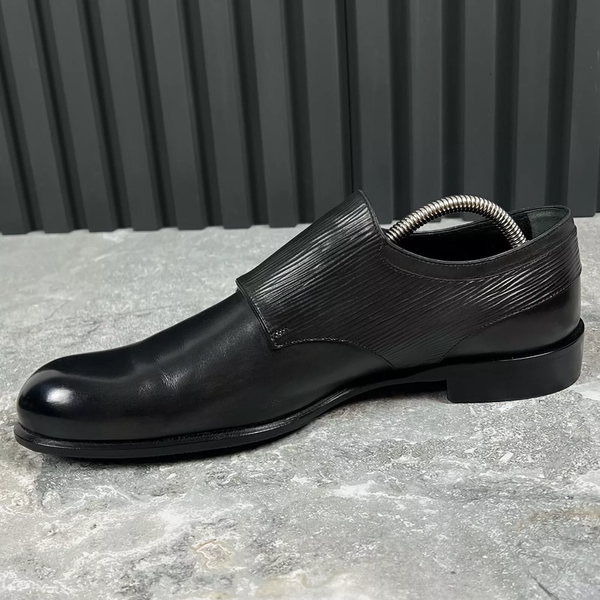 Greenwich Buckle Monk Epi Black Leather