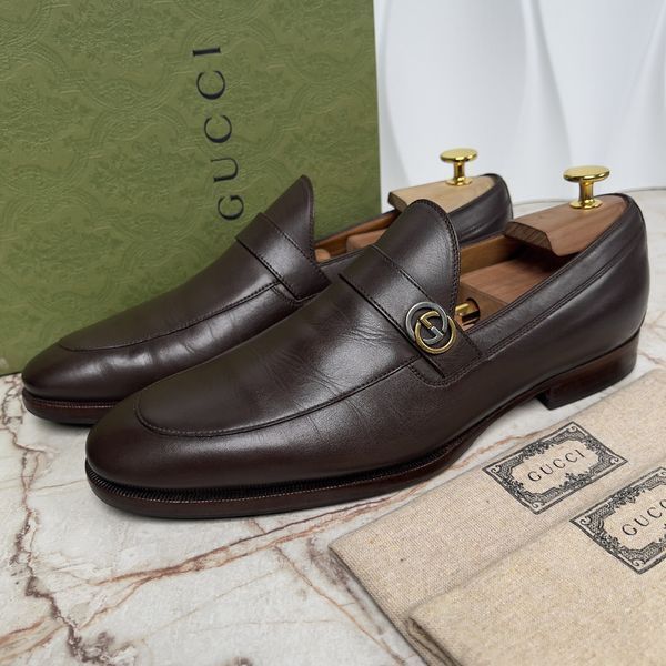 Interlocking GG Loafers Brown Leather