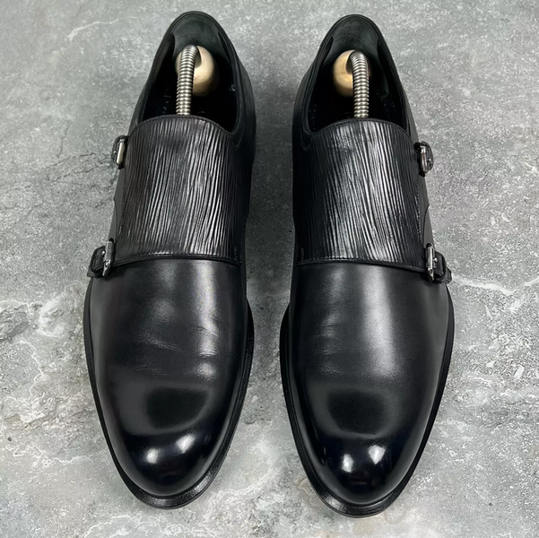 Greenwich Buckle Monk Epi Black Leather