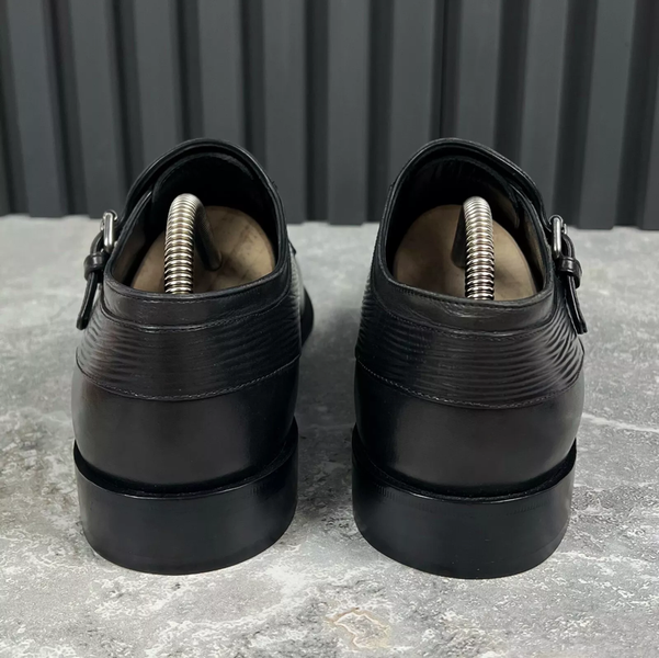 Greenwich Buckle Monk Epi Black Leather