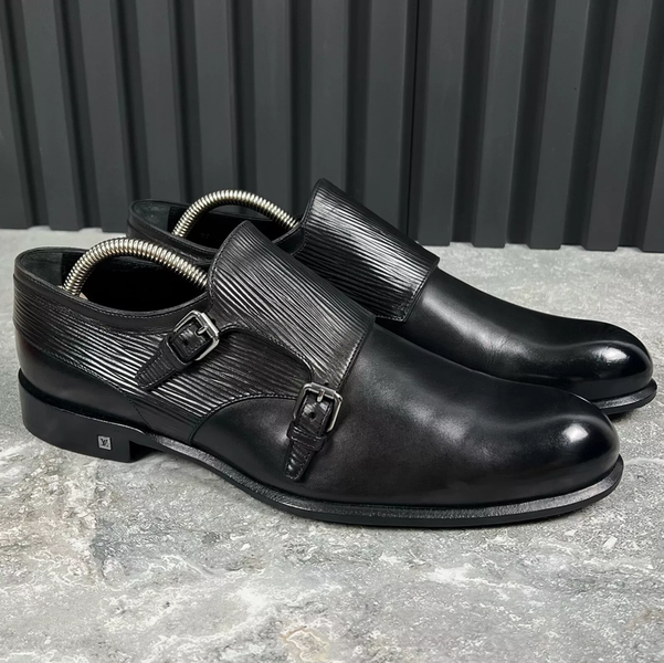 Greenwich Buckle Monk Epi Black Leather